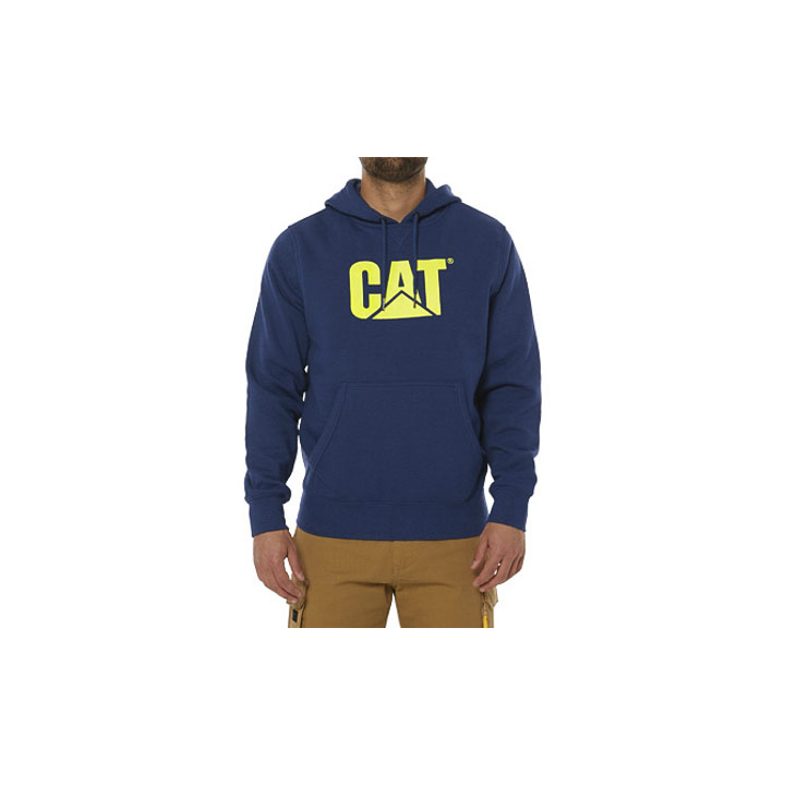 Caterpillar Clothing South Africa - Cat Men's Foundation Hooded Sweatshirt Jackets Blue BD2061739